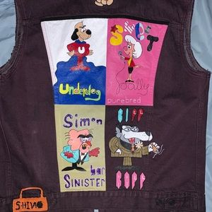 XL hand painted Jean vest.